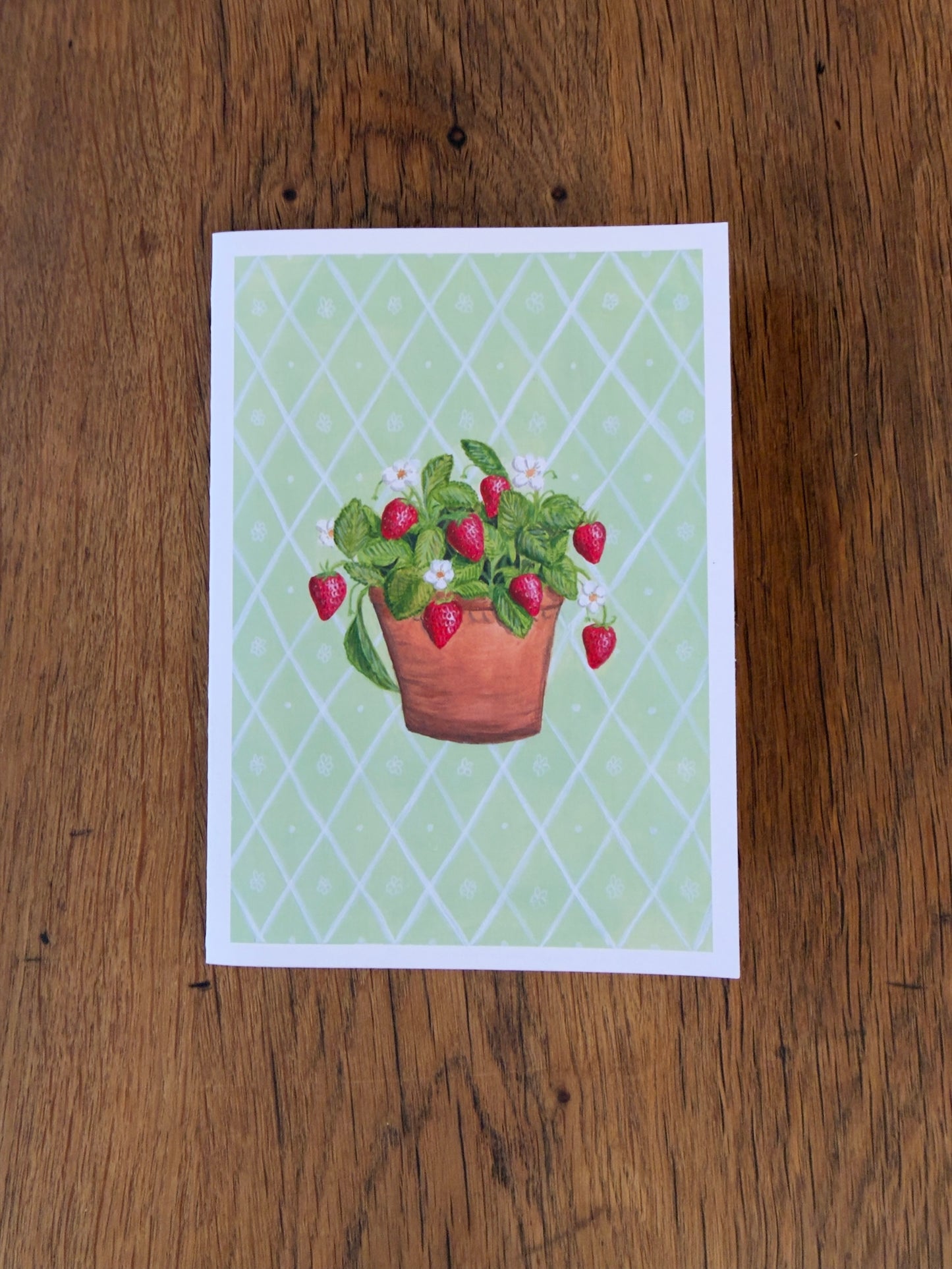 Strawberries Harlequin Background - Card