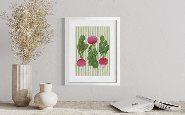 Radishes - Striped Print