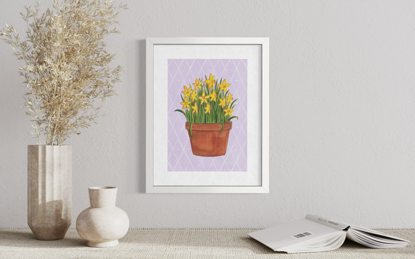 March Birth Flower Pot - Print