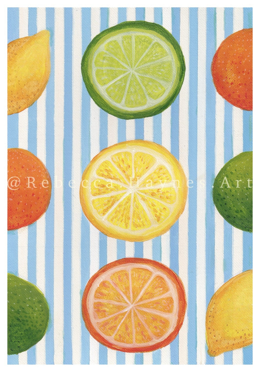 Striped Citrus Print