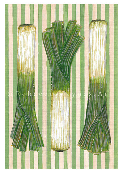 Striped Leeks Print