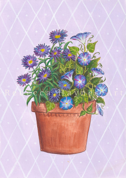 September Birth Flower Pot - Print