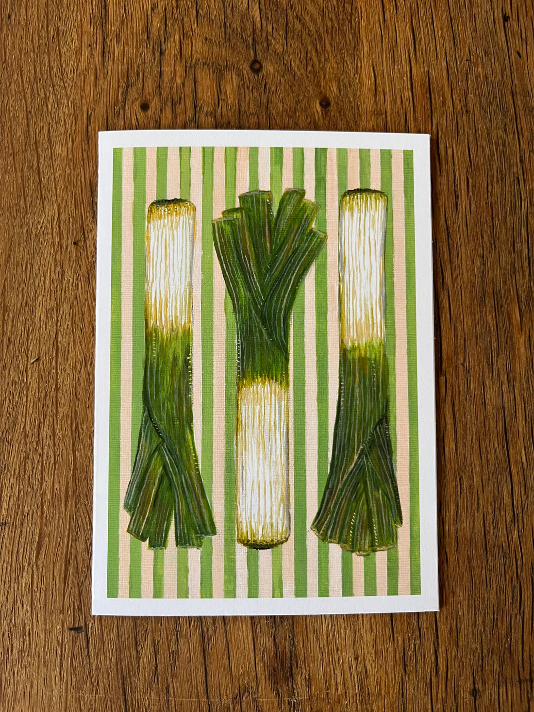 Striped Leeks Card