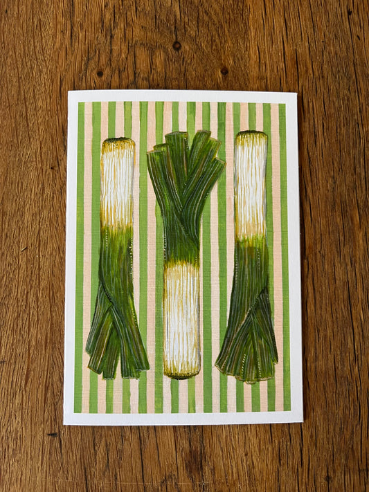Striped Leeks Card