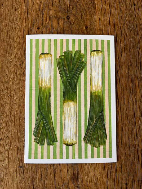 Striped Leeks Card