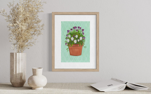 April Birth Flower Pot - Print