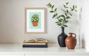 April Birth Flower Pot - Print
