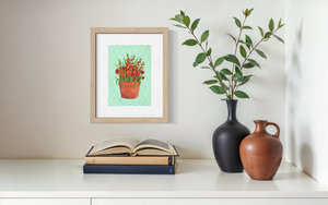 August Birth Flower Pot - Print