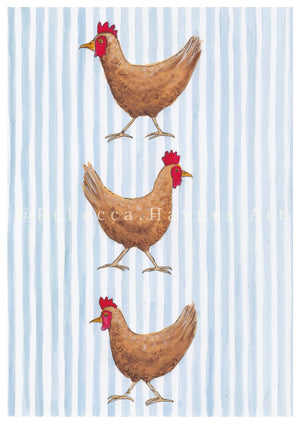 Blue Striped Chicken (Print)