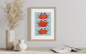 Striped Crabs Print