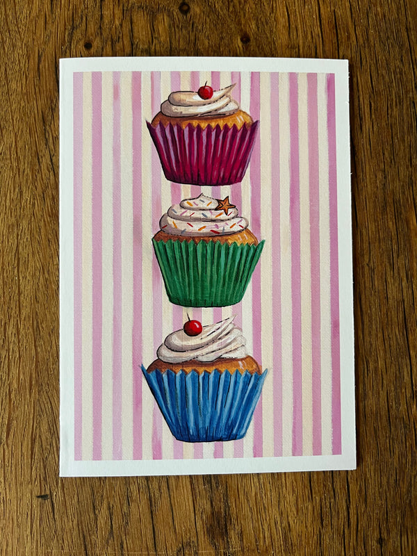 Striped Cupcake Card