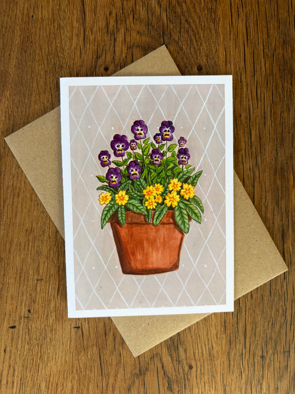 February Birth Flowers - Card