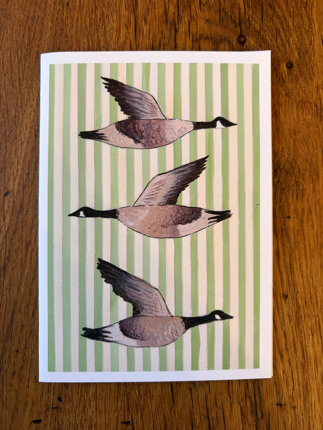 Striped Canada Geese Card