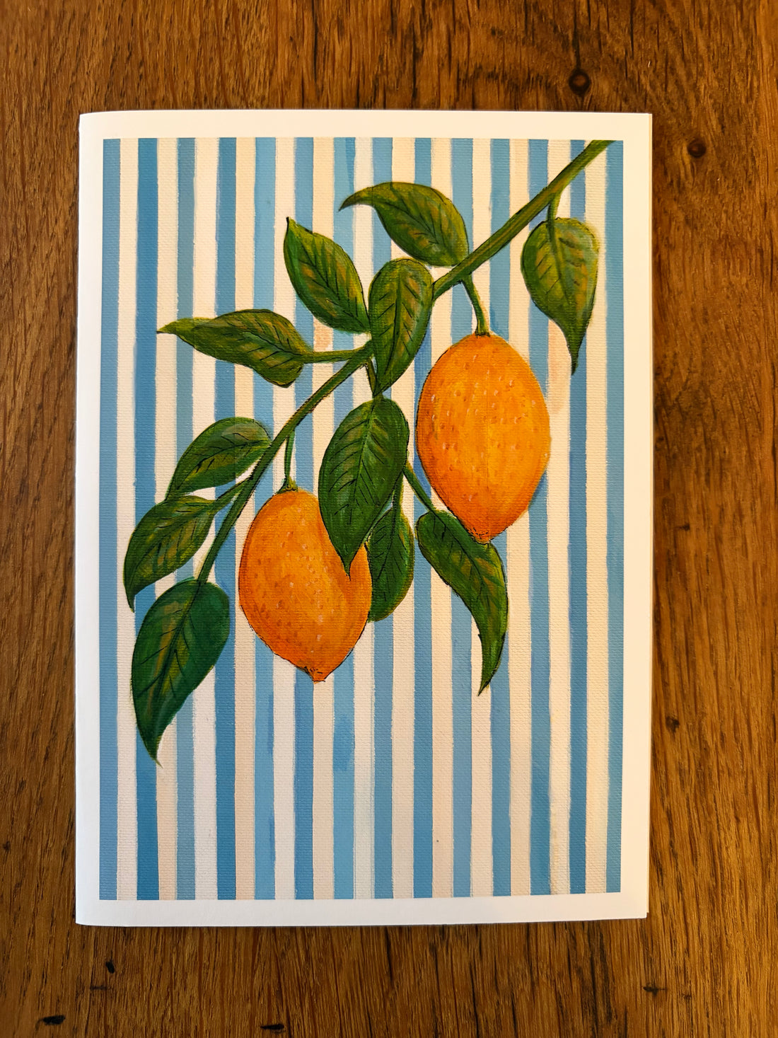 Striped Lemon Branch Card