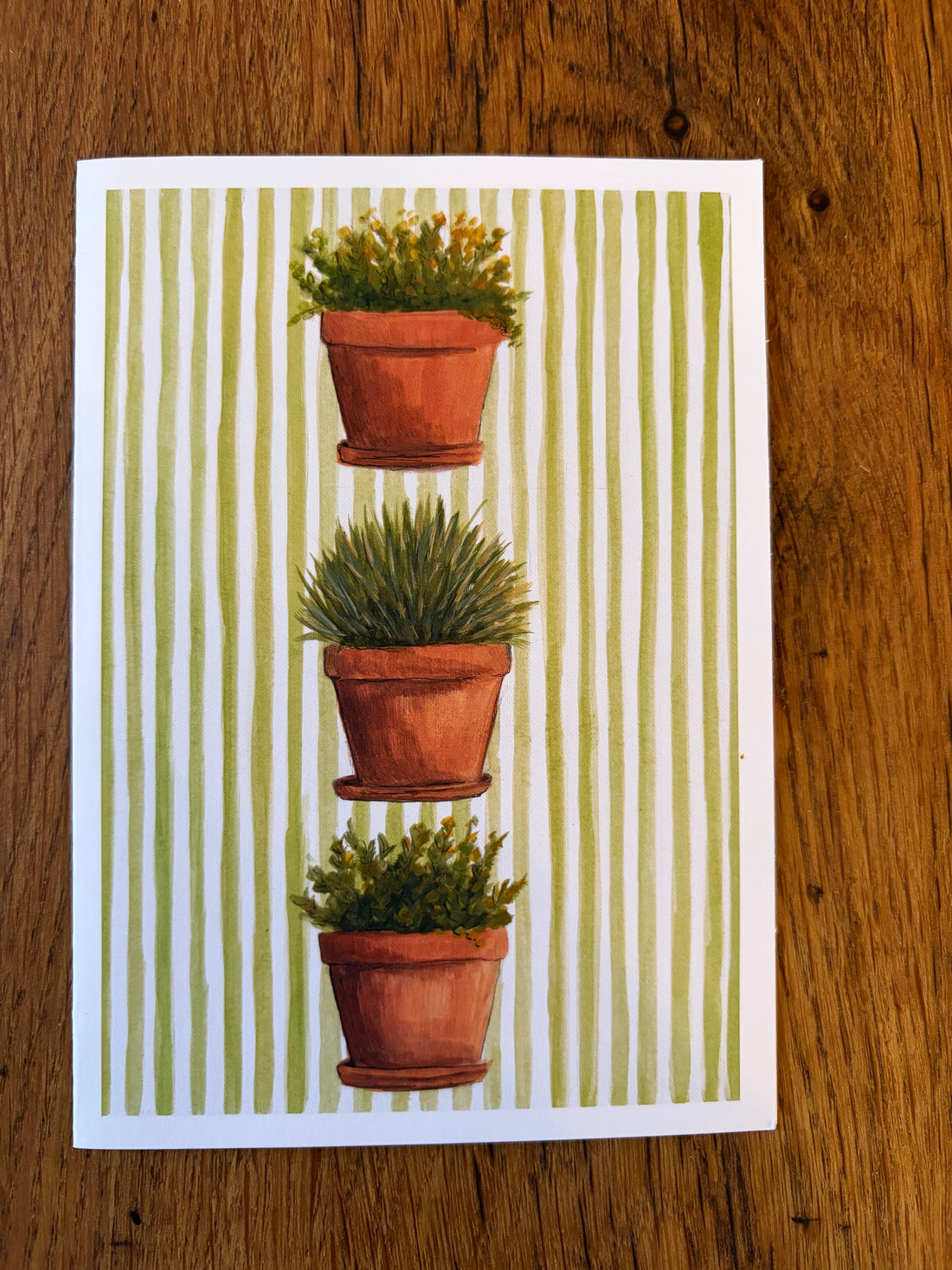 Striped Plant Pots - Card