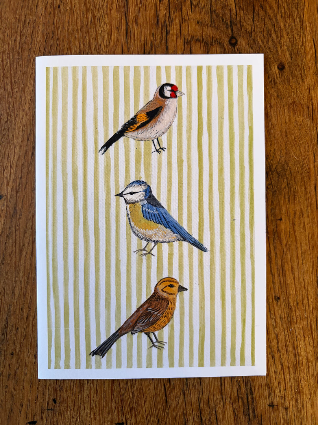 Striped British Song Birds - Card