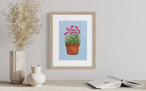 January Birth Flower Pot - Print