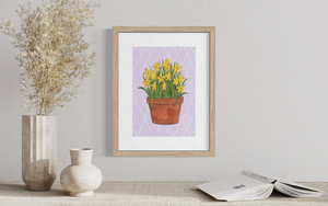 March Birth Flower Pot - Print