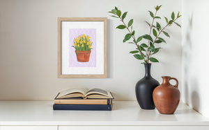 March Birth Flower Pot - Print