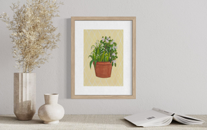 May Birth Flower Pot - Print