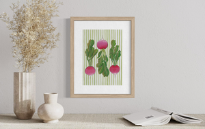 Radishes - Striped Print
