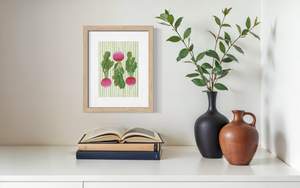Radishes - Striped Print
