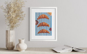 Striped Croissants Print
