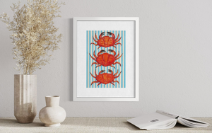 Striped Crabs Print