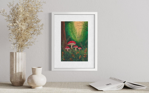 Woodland Mushrooms Print