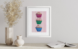 Striped Cupcakes Print