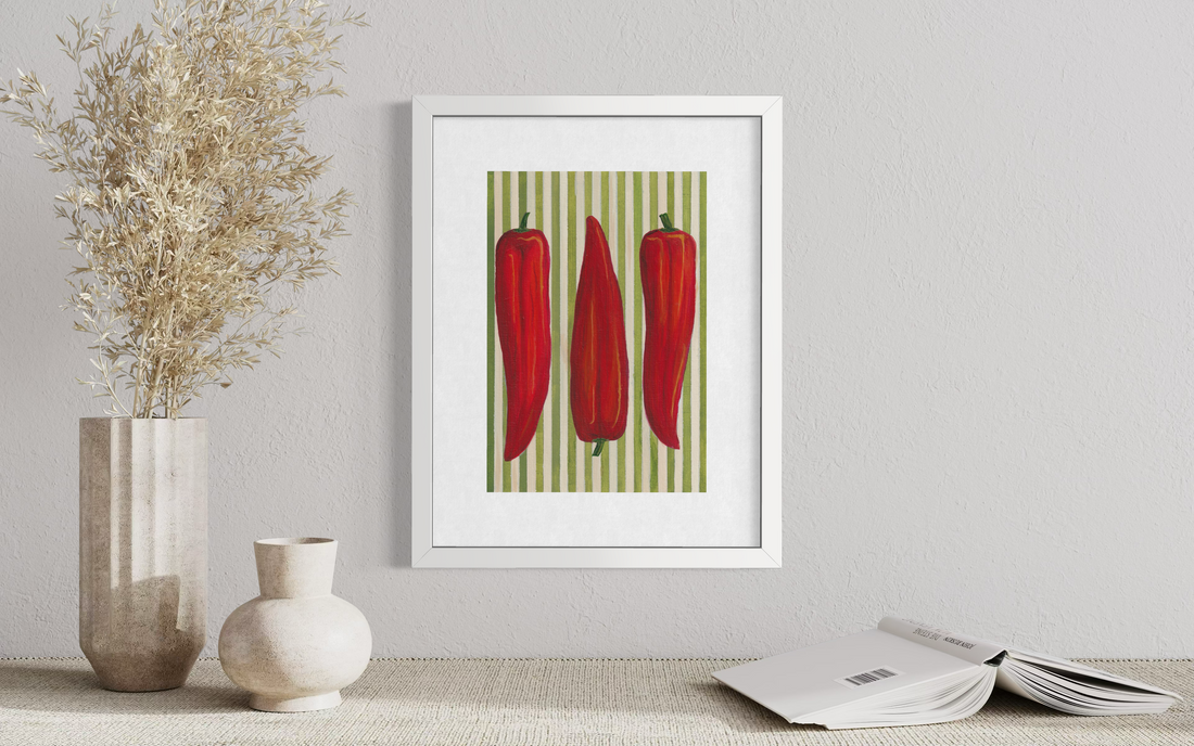 Striped Sweet Peppers Print