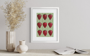 Striped Strawberries Print