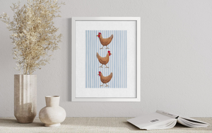 Blue Striped Chicken (Print)
