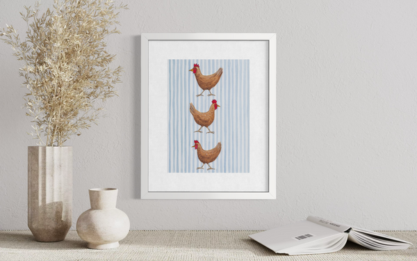 Blue Striped Chicken (Print)