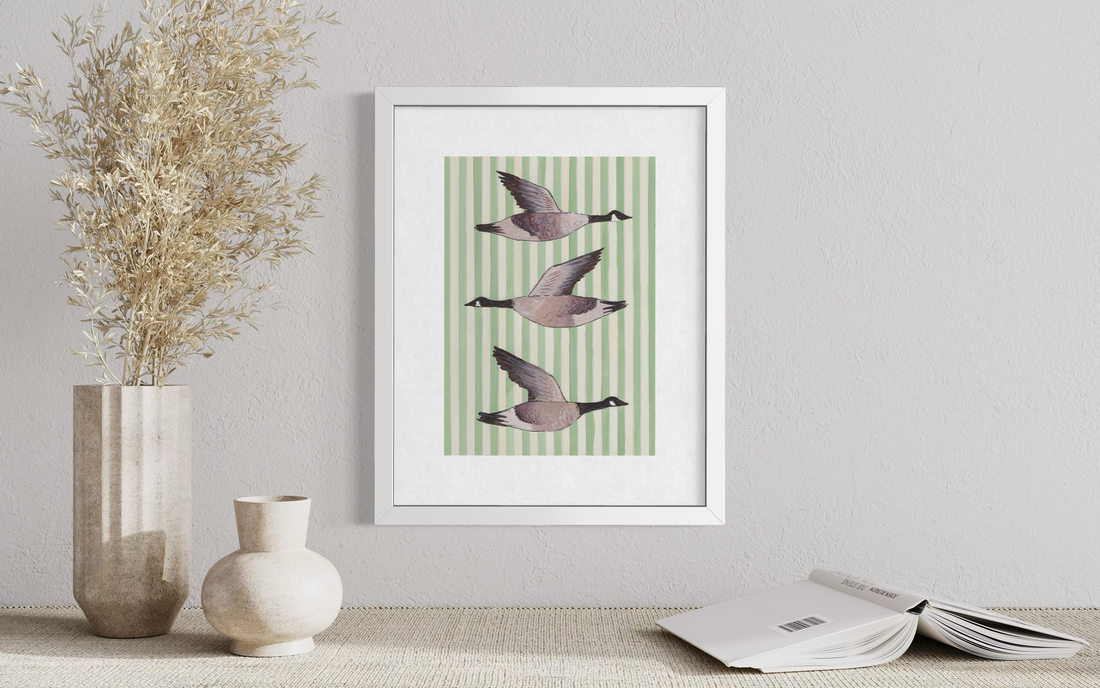Striped Canada Geese Print