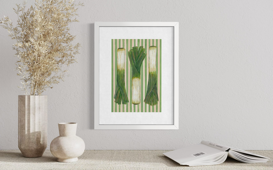 Striped Leeks Print
