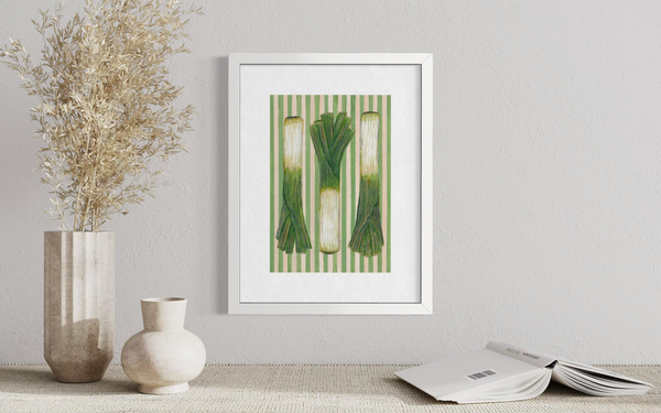 Striped Leeks Print