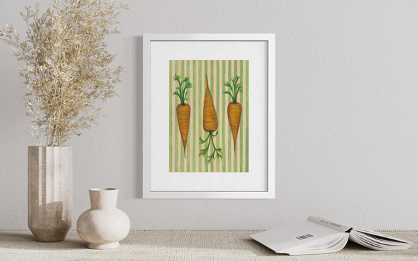 Striped Carrots Print