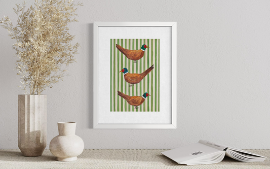 Striped Pheasant Print