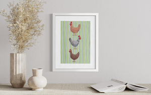 Green Striped Chicken (Print)