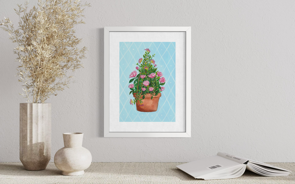 June Birth Flower Pot - Print