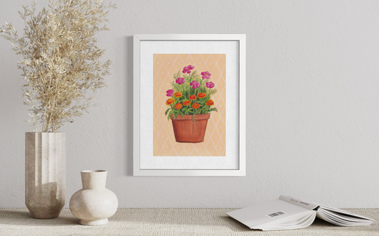 October Birth Flower Pot - Print