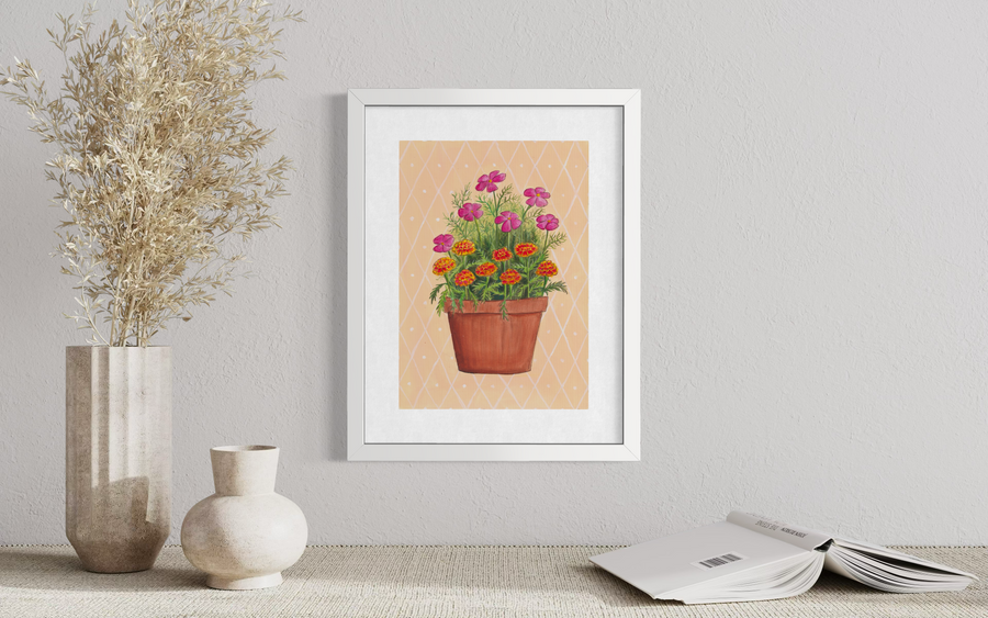 October Birth Flower Pot - Print
