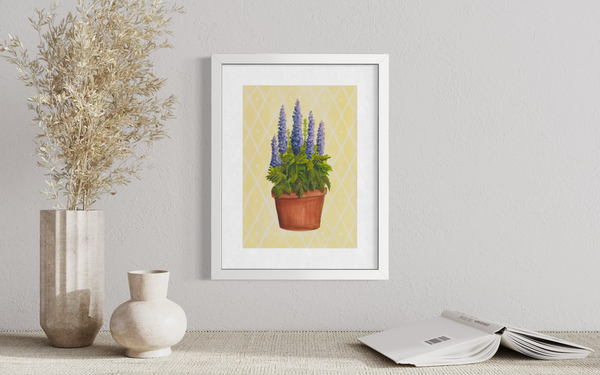 July Birth Flower Pot - Print