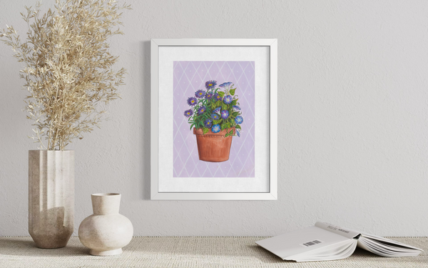 September Birth Flower Pot - Print