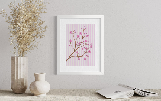 Blossom - Striped Background  (Print)