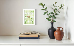 Green Gingham Mice - Print