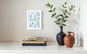 Blue Gingham Blue Tit - Print