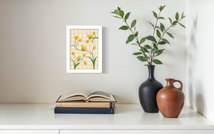 Yellow Gingham Butterflies - Print