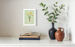Daffodil - Striped Background  (Print)